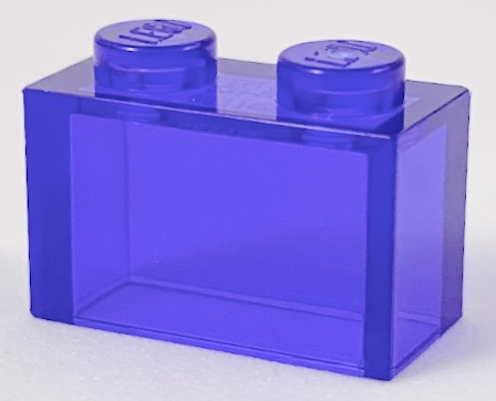 Brick 1 x 2 without Bottom Tube in Trans-Purple