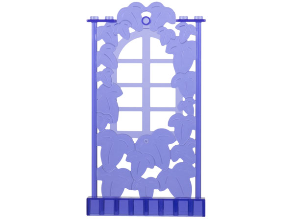 Belville, Wall, 1 x 8 x 12 with Ivy and Window in Trans-Purple