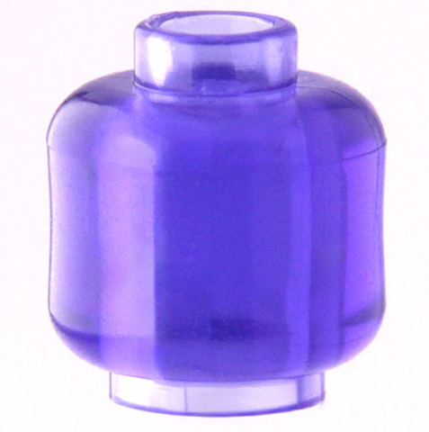 Minifig Head [Plain] [Vented Stud - 2 Holes] in Trans-Purple
