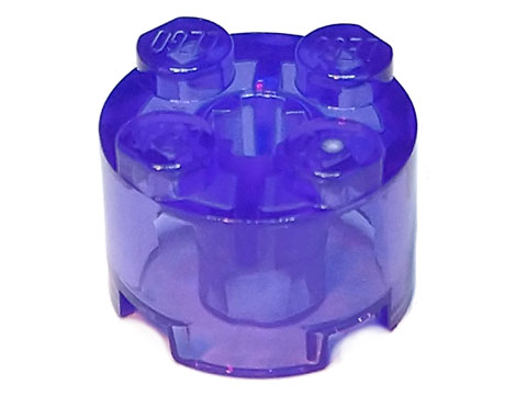 Brick Round 2 x 2 with Axle Hole in Trans-Purple