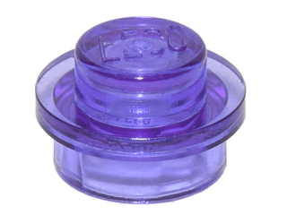 Plate Round 1 x 1 with Solid Stud in Trans-Purple