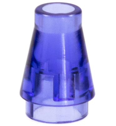 Cone 1 x 1 [No Top Groove] in Trans-Purple