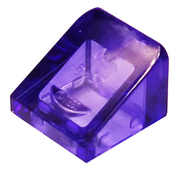 Brick Sloped 30° 1 x 1 x 2/3 (Cheese Slope) in Trans-Purple