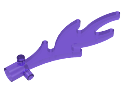 Wave / Flame Rounded with Base Pegs in Trans-Purple
