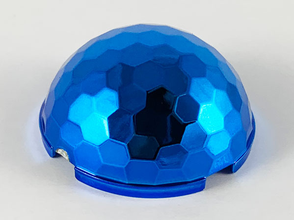 Dome Hemisphere 4 x 4 Multifaceted in Chrome Blue