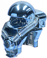 Helmet - Space with 2 Rear Studs in Chrome Blue