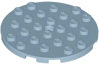 Plate Round 6 x 6 with Hole in Sand Blue