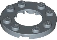 Plate Round 4 x 4 with 2 x 2 Round Opening in Sand Blue