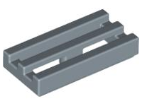 Tile Special 1 x 2 Grille with Bottom Groove in Sand Blue