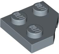 Wedge Plate 2 x 2 Cut Corner in Sand Blue