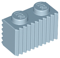 Brick Special 1 x 2 with Grille in Sand Blue