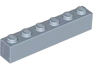 Brick 1 x 6 in Sand Blue