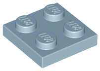 Plate 2 x 2 in Sand Blue
