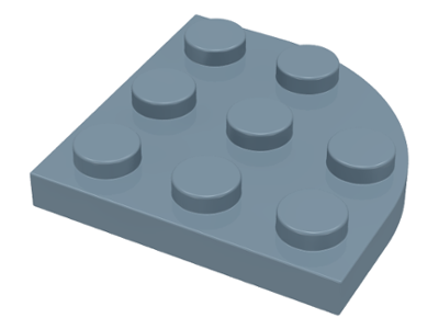 Plate Round Corner 3 x 3 in Sand Blue