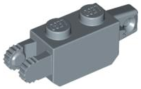 Hinge Brick 1 x 2 Locking with 1 Finger Vertical End and 2 Fingers Vertical End, 9 Teeth in Sand Blue