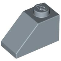 Brick Sloped 45° 2 x 1 with Bottom Pin in Sand Blue