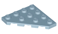 Wedge Plate 4 x 4 Cut Corner in Sand Blue