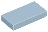 Tile 1 x 2 with Groove in Sand Blue