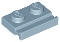 Plate Special 1 x 2 with Door Rail in Sand Blue