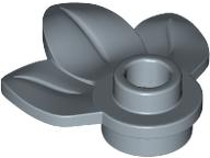 Plant, Plate 1 x 1 Round with 3 Leaves in Sand Blue