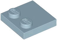 Plate Special 2 x 2 with Only 2 studs in Sand Blue