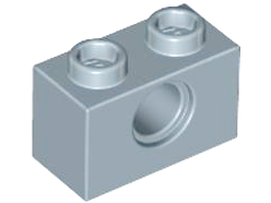 Technic Brick 1 x 2 [1 Pin Hole] in Sand Blue