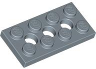 Technic Plate 2 x 4 [3 Holes] in Sand Blue
