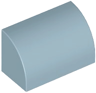 Brick Curved 1 x 2 x 1 No Studs in Sand Blue