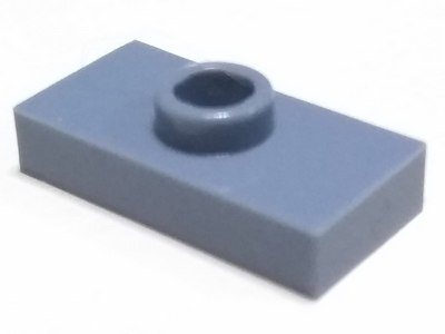 Plate Special 1 x 2 with 1 Stud without Groove (Jumper) in Sand Blue