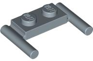 Plate Special 1 x 2 with Handles [Flat Ends / Low Attachment] in Sand Blue