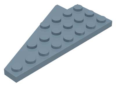 Wedge Plate 8 x 4 Wing Right with Stud Notch in Sand Blue