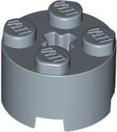 Brick Round 2 x 2 with Axle Hole in Sand Blue