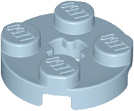 Plate Round 2 x 2 with Axle Hole Type 1 (+ Opening) in Sand Blue