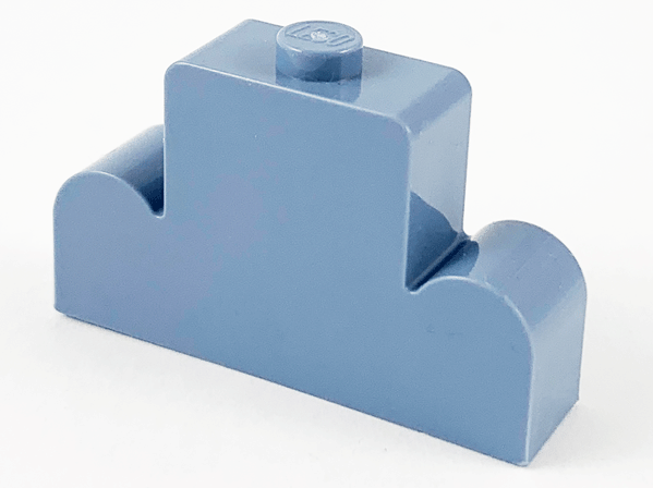 Brick Curved 1 x 4 x 2 Centre Stud Top in Sand Blue