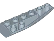 Brick Wedged, Curved Inverted 6 x 2 Right in Sand Blue
