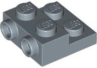Plate Special 2 x 2 x 2/3 with Two Studs On Side and Two Raised [Half Hollow Anti-stud] - Updated Version in Sand Blue