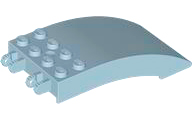 Windscreen 8 x 4 x 2 Curved [2 Dual-Fingered Click Hinges] in Sand Blue