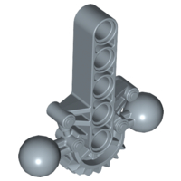 Large Figure Skeletal, Torso with Beam, 2 Ball Joints, and 7 Tooth Half Gear in Sand Blue