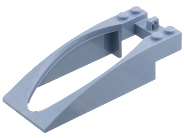 Windscreen 10 x 4 x 2 Curved with Bubble Cutout and Single Hinge Finger in Sand Blue