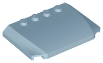 Brick Wedged, Curved Triple 4 x 6 x 2/3 with 4 Studs in Sand Blue