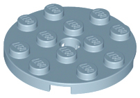 Plate Round 4 x 4 with Pin Hole in Sand Blue