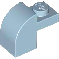 Brick Curved 1 x 2 x 1 1/3 with Curved Top in Sand Blue
