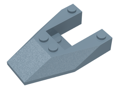Brick Wedged, Sloped 6 x 4 Cutout, No Stud Notches in Sand Blue