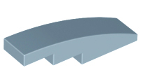 Brick Curved 4 x 1 No Studs [Stud Holder with Symmetric Ridges] in Sand Blue