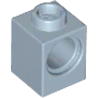 Technic Brick 1 x 1 with Pin Hole in Sand Blue