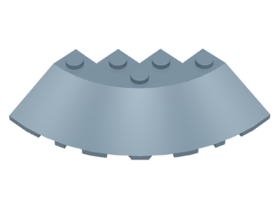Brick Round Corner 6 x 6 with 33° Slope and Facet Cutout in Sand Blue