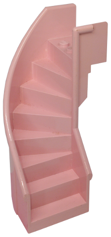 Stairs 6 x 6 x 9 1/3 Curved Enclosed in Rose Pink