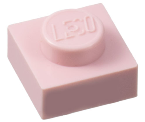 Plate 1 x 1 in Rose Pink