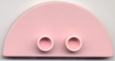 Duplo Plate 2 x 4 x 1/3 Half Circle with 2 Studs [Thin] in Rose Pink