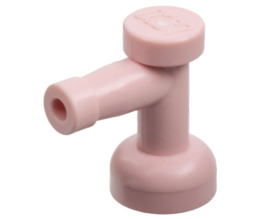 Tap 1 x 1 with Hole in Spout in Rose Pink
